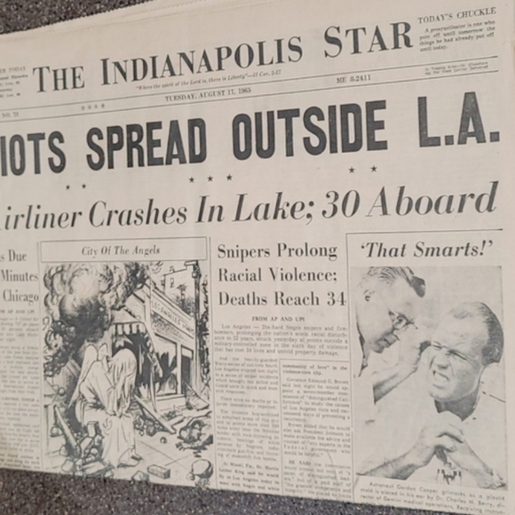 Indianapolis Star Other - Vintage Newspaper August 17 1965 Indianapolis Star Original Great Birthday Gift